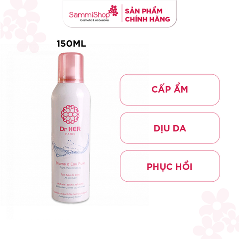 Eveline Combo Nước tẩy trang Hyaluron Clinic B5 Ultra-Moisturising Micellar Water 500ml +Dr Her Xịt khoáng Water 150ml