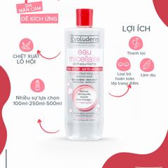 Evoluderm micellar cleansing water Reactive Skins 500 ml ( đỏ)