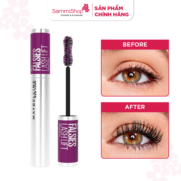 Mascara  làm dày và cong mi màu đen Maybelline Falsies Lash Lift Waterproof Very Back8.6ml