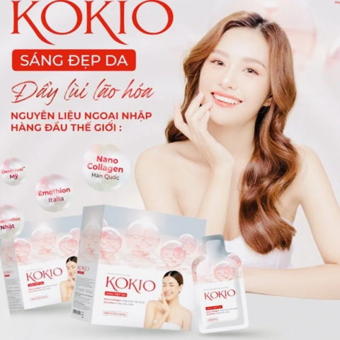 Kokio Collagen sáng đẹp da hộp 10 gói x 20ml