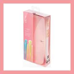 Vacosi Bộ cọ cá nhân Candy Puffy 10 cây & ví hồng BC34