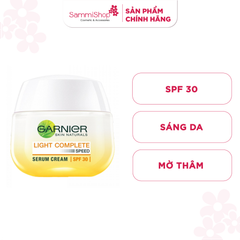 Garnier Kem dưỡng Light Complete Speed Whitening Serum Cream SPF30/PA+++ 50ml