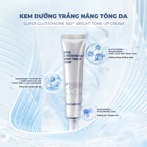 Sur.Medic+ Kem dưỡng Super Glutathione 1000Tm Enriched Cream 50ml