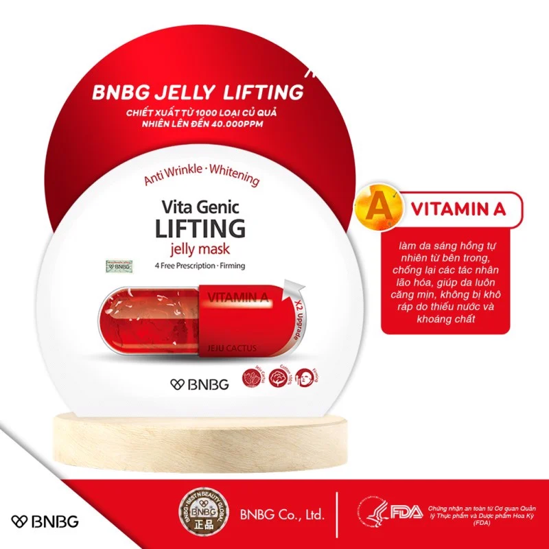 [APP+WEB] Combo 10 Mặt nạ dưỡng da BNBG Vita Genic Lifting Jelly Mask - Vitamin A