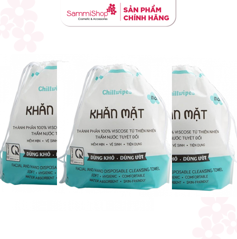 [APP+WEB] COMBO 3 Cuộn khăn mặt khô Chillwipes Facial and Hand Disposable Cleansing Towel 80khăn/Cuộn