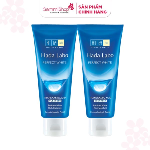 03.06 - 07.06 COMBO 2 HadaLabo Kem rửa mặt Perfect White Tranexamic Acid Cleanser 80g