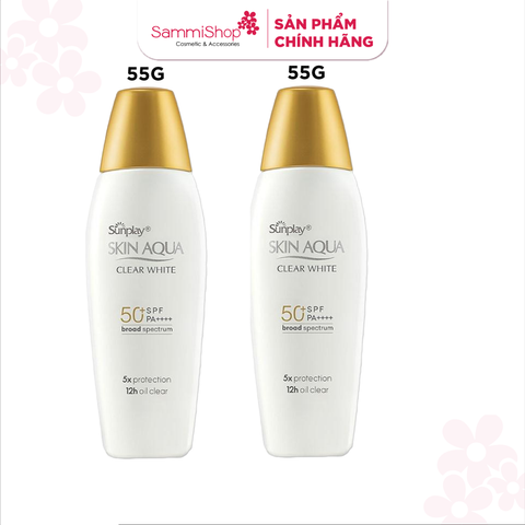 [15.4-17.4] COMBO 2 Sunplay Sữa chống nắng Skin Aqua Clear White SPF50+ PA++++ 55g