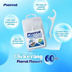 Pierrot Chỉ kẽ răng Flossers Interdental Cleaning Limpieza Interdental 60 chiếc