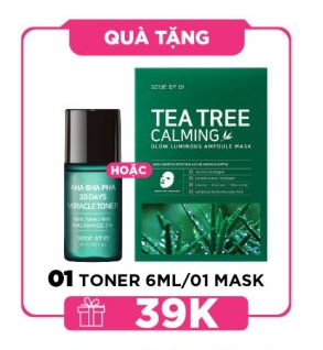 [HÀNG TẶNG KHÔNG BÁN] QT Some By Mi Nước hoa hồng AHA-BHA-PHA 30 Days Miracle Toner 6ml hoặc QT Some By Mi Mặt nạ giấy Tea Tree Calming Glow Luminous Ampoule Mask 25g