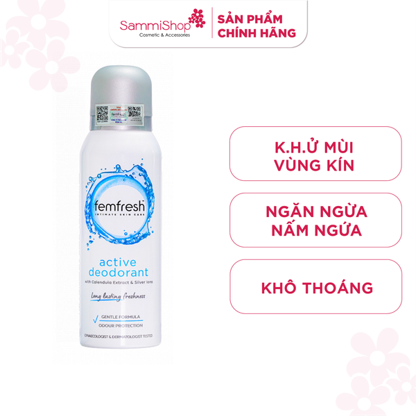 Femfresh Xịt vùng kín Intimate Skin Care Active Deodorant 125ml