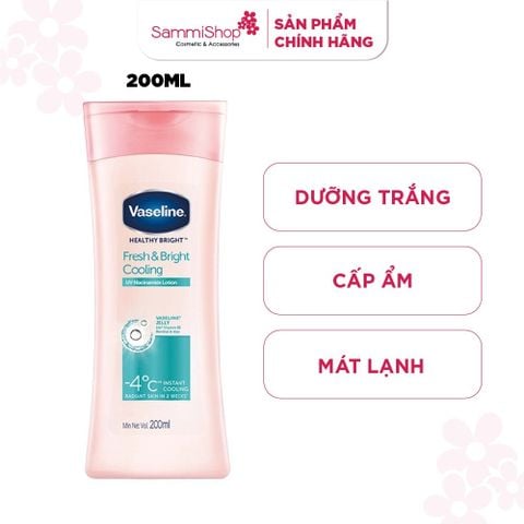 Vaseline Gel dưỡng thể Healthy Bright Fresh & Bright Cooling UV Niacinamide Lotion