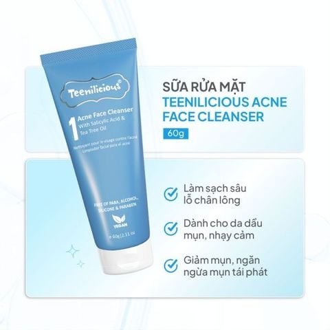Teenilicious Sữa rửa mặt Acne Face Cleanser 60g