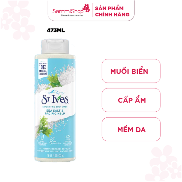 St.ives Sữa tắm Sea Salt & Pacific Kelp Exfoliating Body Wash 473ml