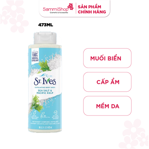 St.ives Sữa tắm Sea Salt & Pacific Kelp Exfoliating Body Wash 473ml