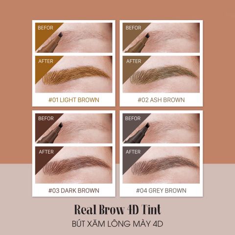 Bút vẽ chân mày Cathy Doll Real Brow 4D Tint 2g