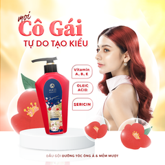 Dầu gội Hasi Kokeshi dưỡng tóc óng ả & mềm mượt 450ml