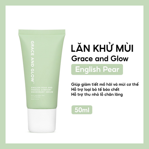 Grace And Glow Lăn khử mùi English Pear Freesia With AHA, BHA And Probiotic 50ml