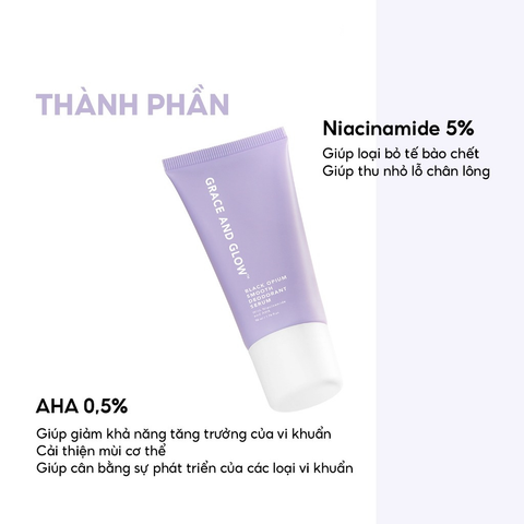 Grace And Glow Lăn khử mùi Black Opium Smooth Deodorant Serum With Niacinamide And AHA 50ml