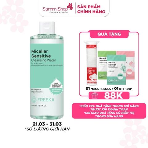 [21.03 - 31.03] Freska Nước tẩy trang Micellar Sensitive Cleansing Water 400ml