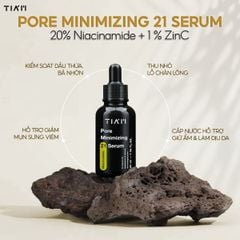 Tia'm Serum kiểm soát dầu nhờn, thu nhỏ lỗ chân lông Niacinamide Pore Mininmizing 21