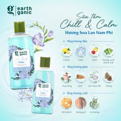 Earthganic Sữa tắm Chill & calm show gel #hương hoa lan Nam phi 500ml