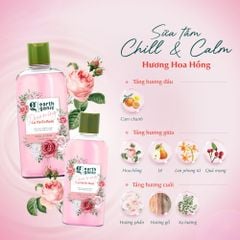 Earthganic Sữa tắm Chill & calm show gel #hương hoa hồng 500ml