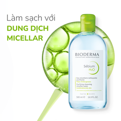 Bioderma Combo Nước tẩy trang Sebium H2O 500ml + Kem dưỡng Sebium Kerato+ 5ml