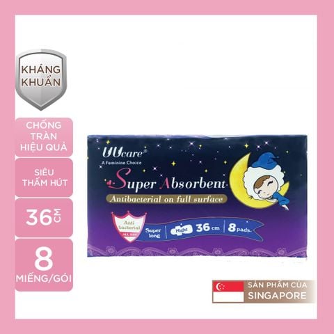 Uucare Young Girl BVS kháng khuẩn ban đêm 36cm x 8 miếng