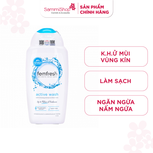 Dung dịch vệ sinh phụ nữ  Femfresh Active Fresh Wash 250ml