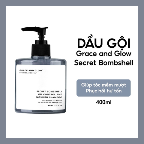 Grace And Glow Dầu gội kiềm dầu Secret Bombshell Anti Oil and Repair Solution Shampoo 400ml