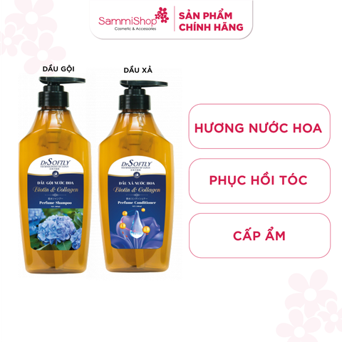 DrSoftly Dầu gội - Dầu Xả nước hoa Biotin&Collagen 500ml