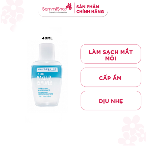 Maybelline Nước tẩy trang mắt môi Makeup Remover Lip & Eye 40ml (IP07)