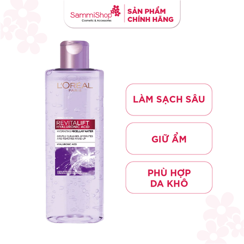 Loreal Nước Tẩy Trang Revitalift Hyaluronic Acid Hydrating Micellar Water 400ml