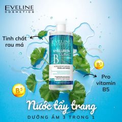 Eveline Nước tẩy trang Hyaluron Clinic B5 Ultra-Moisturising Micellar Water 500ml