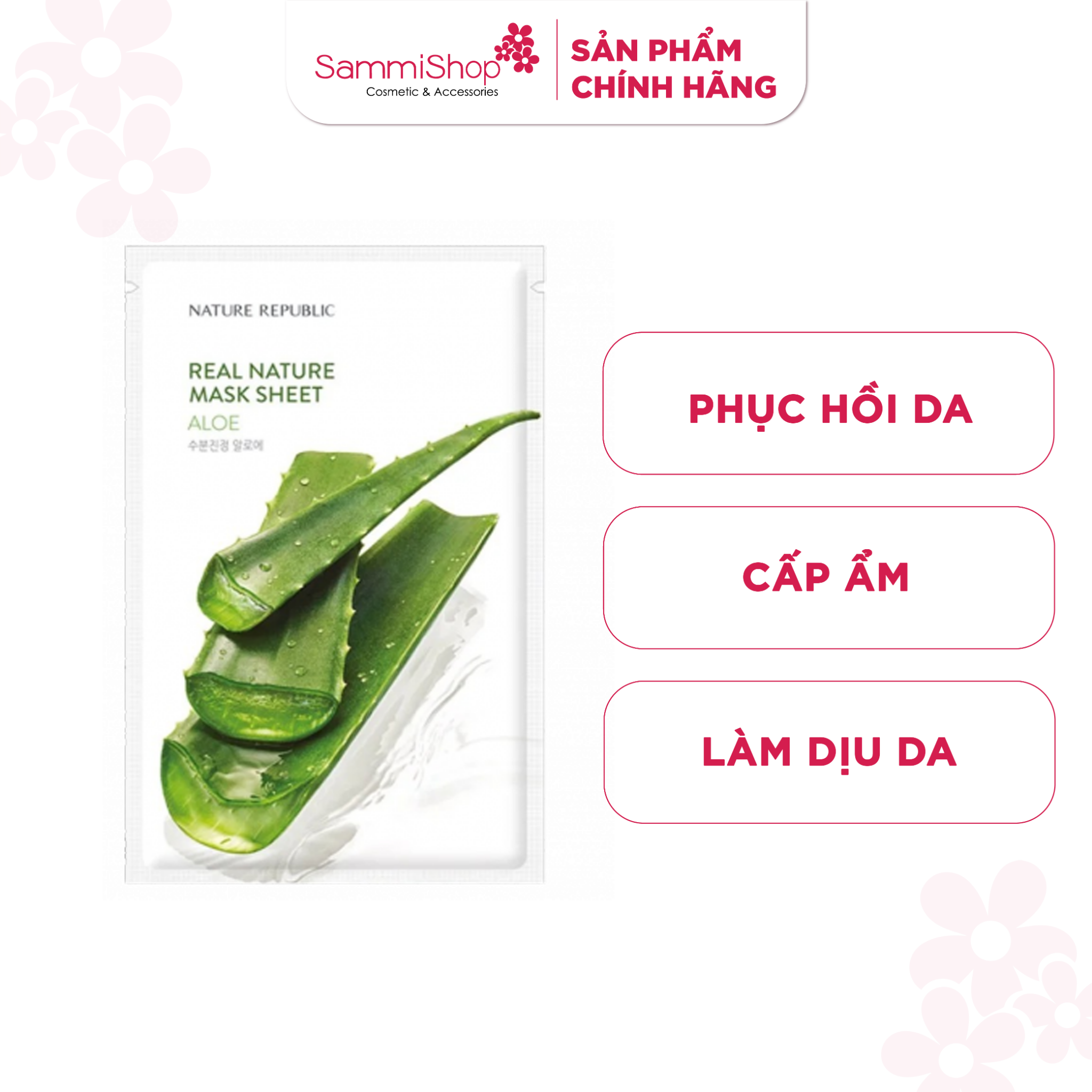 Nature Republic Mt n giy Real Nature Aloe Mask Sheet 23mlNature Republic  Mt n giy Real Nature Aloe Mask Sheet 23ml (IP04)  SammiShop