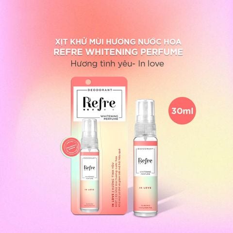 Refre Xịt khử mùi hương nước hoa Hương Tình Yêu Refre Whitening Perfume In Love 30ml