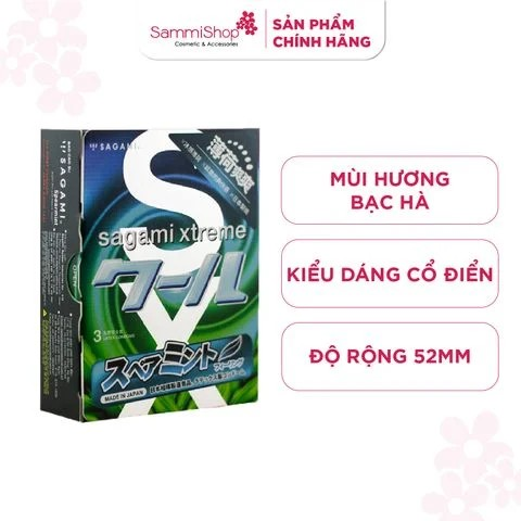 Sagami Bao cao su Xtreme Spearmint (Hộp 3)