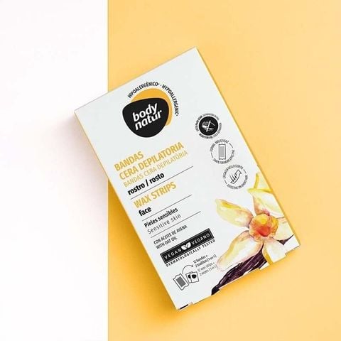 Body Natur Bộ miếng dán tẩy lông Wax Strips Face Sensitive Skin