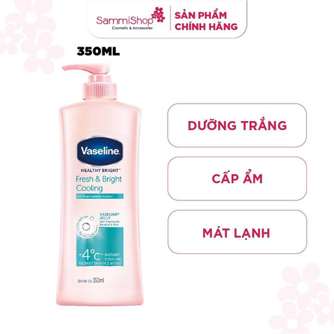 Vaseline Sữa dưỡng thể Healthy Bright Fresh & Bright Cooling UV Niacinamide Lotion 350ml