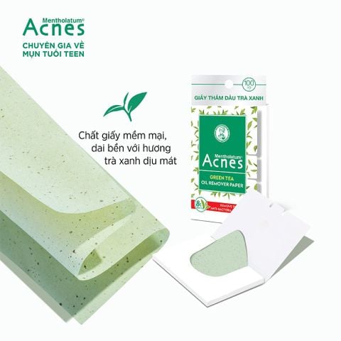 Acnes Giấy thấm dầu Green Tea Oil Remover Paper 100 tờ