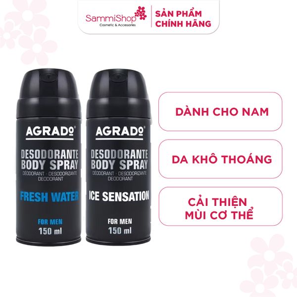 Agrado Xịt khử mùi For Men 150ml