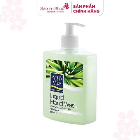 AquaVera Combo 2 Nước rửa tay Liquid Hand Wash #Aloe Vera 500ml + Ipek Bông tẩy trang 80 miếng
