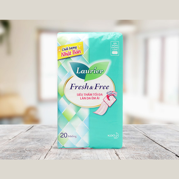 Laurier Fresh & Free Ban Ngày Siêu Mỏng 22cm Không Cánh 20M