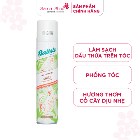 Batiste Dầu gội khô Dry Shampoo Bare Barely scented 200ml