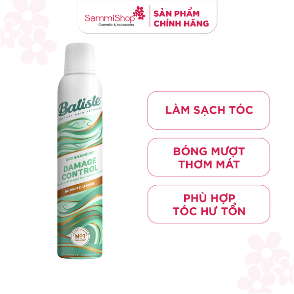Batiste Dầu gội khô dành cho tóc hư tổn Dry Shampoo & Damage Control 200ml