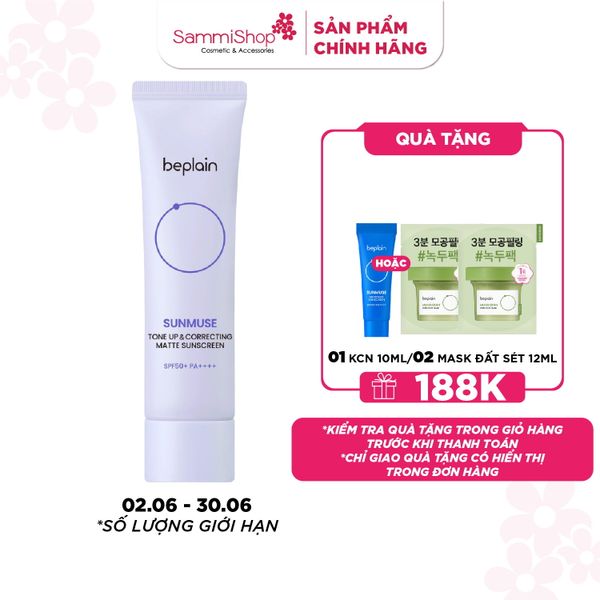 Beplain Kem chống nắng Sunmuse Tone Up & Correcting Matte Sunscreen 50ml