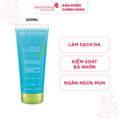 Bioderma Sữa rửa mặt Sebium Gel Moussant 200ml (dạng tuýp)