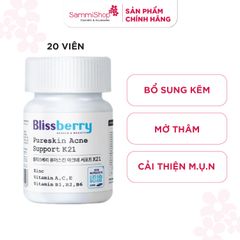 Blissberry Viên uống giảm mụn PureSkin Acne Support K21