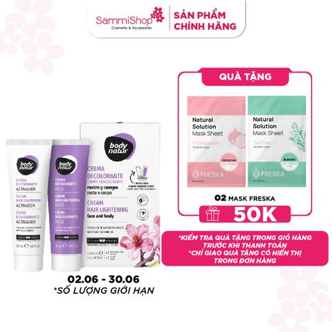 Body Natur Bộ sản phẩm làm nhạt màu lông Cream Hair Lightening Face and Body 2x50ml