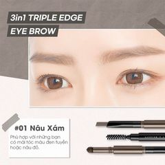 Chì Mày BOM 3 trong 1 Triple Edge Eyebrow